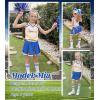 imageLOLANTA Girls Cheerleader Costumes Kids Halloween Costume Glitter Cheerleading Uniform Dress Up Outfit Christmas Gifts 513YBlue