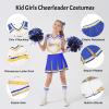 imageLOLANTA Girls Cheerleader Costumes Kids Halloween Costume Glitter Cheerleading Uniform Dress Up Outfit Christmas Gifts 513YBlue