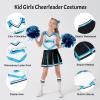 imageLOLANTA Girls Cheerleader Costumes Kids Halloween Costume Glitter Cheerleading Uniform Dress Up Outfit Christmas Gifts 513YLake Blue