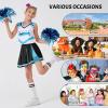 imageLOLANTA Girls Cheerleader Costumes Kids Halloween Costume Glitter Cheerleading Uniform Dress Up Outfit Christmas Gifts 513YLake Blue
