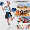 imageLOLANTA Girls Cheerleader Costumes Kids Halloween Costume Glitter Cheerleading Uniform Dress Up Outfit Christmas Gifts 513YLake Blue