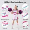 imageLOLANTA Girls Cheerleader Costumes Kids Halloween Costume Glitter Cheerleading Uniform Dress Up Outfit Christmas Gifts 513YPink
