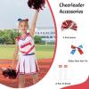 imageLOLANTA Girls Cheerleader Costumes Kids Halloween Costume Glitter Cheerleading Uniform Dress Up Outfit Christmas Gifts 513YRed