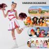 imageLOLANTA Girls Cheerleader Costumes Kids Halloween Costume Glitter Cheerleading Uniform Dress Up Outfit Christmas Gifts 513YRed