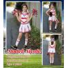 imageLOLANTA Girls Cheerleader Costumes Kids Halloween Costume Glitter Cheerleading Uniform Dress Up Outfit Christmas Gifts 513YRed