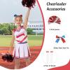 imageLOLANTA Girls Cheerleader Costumes Kids Halloween Costume Glitter Cheerleading Uniform Dress Up Outfit Christmas Gifts 513YRed