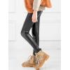 imageLOLANTA Girls Faux Leather Pants Kids Winter Fleece Lined Leggings Fashion Stretchy TrousersBlack
