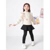 imageLOLANTA Girls Fleece Lined Leggings with Skirt Warm Winter Pants Kids Footless Ruffle PantskirtBlack