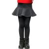 imageLOLANTA Girls Fleece Lined Leggings with Skirt Warm Winter Pants Kids Footless Ruffle PantskirtDark Grey
