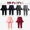 imageLOLANTA Girls Fleece Lined Leggings with Skirt Warm Winter Pants Kids Footless Ruffle PantskirtDark Grey