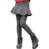 imageLOLANTA Girls Fleece Lined Leggings with Skirt Warm Winter Pants Kids Footless Ruffle PantskirtLight Grey