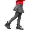 imageLOLANTA Girls Fleece Lined Leggings with Skirt Warm Winter Pants Kids Footless Ruffle PantskirtLight Grey