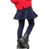 imageLOLANTA Girls Fleece Lined Leggings with Skirt Warm Winter Pants Kids Footless Ruffle PantskirtNavy
