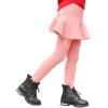 imageLOLANTA Girls Fleece Lined Leggings with Skirt Warm Winter Pants Kids Footless Ruffle PantskirtPink