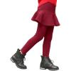 imageLOLANTA Girls Fleece Lined Leggings with Skirt Warm Winter Pants Kids Footless Ruffle PantskirtWine
