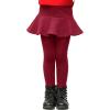 imageLOLANTA Girls Fleece Lined Leggings with Skirt Warm Winter Pants Kids Footless Ruffle PantskirtWine