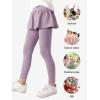imageLOLANTA Girls Leggings with Skirt School Uniform Pants Kids Casual Stretchy Pleated Pantskirt for 512 YearsPurple