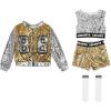 imageLOLANTA Girls Sequin Dance Costume Sparkle Hip Hop Jazz Dance Dresses Modern Dancing Outfits 416Gold