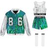 imageLOLANTA Girls Sequin Dance Costume Sparkle Hip Hop Jazz Dance Dresses Modern Dancing Outfits 416Mermaid Green