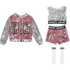 imageLOLANTA Girls Sequin Dance Costume Sparkle Hip Hop Jazz Dance Dresses Modern Dancing Outfits 416Pink