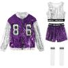 imageLOLANTA Girls Sequin Dance Costume Sparkle Hip Hop Jazz Dance Dresses Modern Dancing Outfits 416Purple