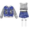 imageLOLANTA Girls Sequin Dance Costume Sparkle Hip Hop Jazz Dance Dresses Modern Dancing Outfits 416Royal Blue