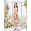 imageLOLANTA Girls Sequin Party Dress One Shoulder Layered Sparkle High Low Dresses for Birthday Graduation PromChampagne
