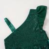 imageLOLANTA Girls Sequin Party Dress One Shoulder Layered Sparkle High Low Dresses for Birthday Graduation PromGreen