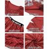 imageLOLANTA Girls Sequins Dance Costumes Sparkly Jazz Latin Hip Hop Clothing Set Shiny Crop Top with Sequin Skirt 512 YearsRed