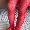 imageLOLANTA Girls Sparkle Tights 2 Pack Fishnet Rhinestone Stockings for Kids Glitter Shimmer Mesh PantyhoseRedrhinestone
