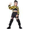 imageLOLANTA Girls Street Dance Costume Hip Hop Checkered Hoodie Sweatshirt Joggers Pants OutfitsYellow1