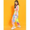 imageLOLANTA Girls Tie Dye Pant Sets Hip Hop Dancewear Outfits Active Neon 2 Piece Cute Clothes GirlMulticolouredshort Sleeve