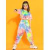 imageLOLANTA Girls Tie Dye Pant Sets Hip Hop Dancewear Outfits Active Neon 2 Piece Cute Clothes GirlMulticolouredshort Sleeve