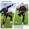 imageLOLANTA Kids 2 Piece Outfits Long Sleeve Cropped Sweatshirt Letter Print Hoodie And Sweatpants Set for GirlsAll Black