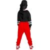 imageLOLANTA Kids 2 Piece Outfits Long Sleeve Cropped Sweatshirt Letter Print Hoodie And Sweatpants Set for GirlsBlackred