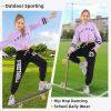 imageLOLANTA Kids 2 Piece Outfits Long Sleeve Cropped Sweatshirt Letter Print Hoodie And Sweatpants Set for GirlsPurple
