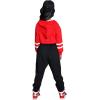 imageLOLANTA Kids 2 Piece Outfits Long Sleeve Cropped Sweatshirt Letter Print Hoodie And Sweatpants Set for GirlsRedblack