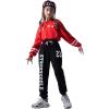 imageLOLANTA Kids 2 Piece Outfits Long Sleeve Cropped Sweatshirt Letter Print Hoodie And Sweatpants Set for GirlsRedblack