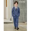imageLOLANTA Kids Boys Plaid Suit Fashion Blazer Pants Set 2 Piece Formal Wear Outfit for WeddingBlue