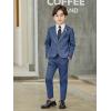 imageLOLANTA Kids Boys Plaid Suit Fashion Blazer Pants Set 2 Piece Formal Wear Outfit for WeddingBlue