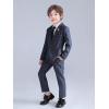 imageLOLANTA Kids Boys Plaid Suit Fashion Blazer Pants Set 2 Piece Formal Wear Outfit for WeddingDark Blue