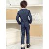 imageLOLANTA Kids Boys Plaid Suit Fashion Blazer Pants Set 2 Piece Formal Wear Outfit for WeddingDark Blue