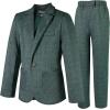 imageLOLANTA Kids Boys Plaid Suit Fashion Blazer Pants Set 2 Piece Formal Wear Outfit for WeddingGreen