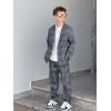 imageLOLANTA Kids Boys Plaid Suit Fashion Blazer Pants Set 2 Piece Formal Wear Outfit for WeddingGrey