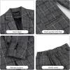 imageLOLANTA Kids Boys Plaid Suit Fashion Blazer Pants Set 2 Piece Formal Wear Outfit for WeddingGrey