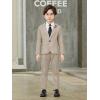 imageLOLANTA Kids Boys Plaid Suit Fashion Blazer Pants Set 2 Piece Formal Wear Outfit for WeddingKhaki