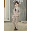 imageLOLANTA Kids Boys Plaid Suit Fashion Blazer Pants Set 2 Piece Formal Wear Outfit for WeddingKhaki