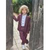 imageLOLANTA Kids Boys Plaid Suit Fashion Blazer Pants Set 2 Piece Formal Wear Outfit for WeddingRed