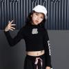 imageLOLANTA Kids Girls Dance Outfit Hip Hop Clothes Long Sleeve Pullover Tops Sweatpants Clothing SetBlack