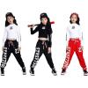 imageLOLANTA Kids Girls Dance Outfit Hip Hop Clothes Long Sleeve Pullover Tops Sweatpants Clothing SetBlack